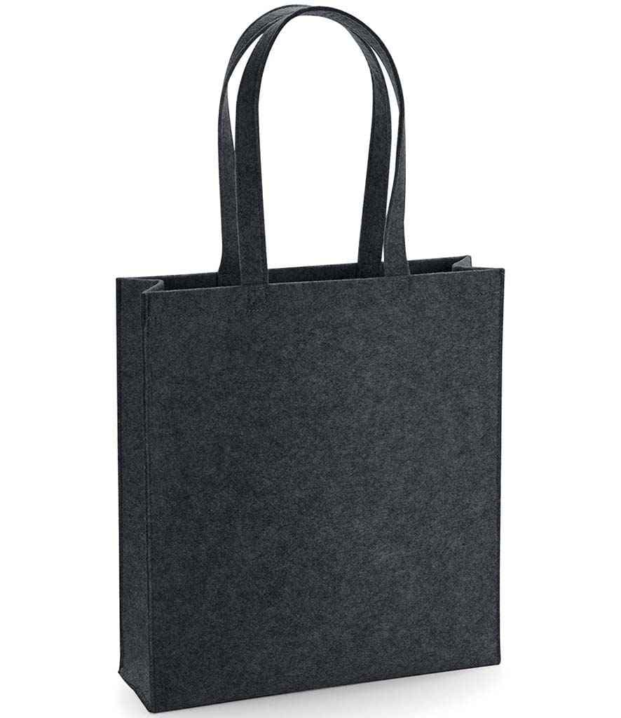 BagBase Felt Tote Bag, Charcoal Melange, view 1 of 1