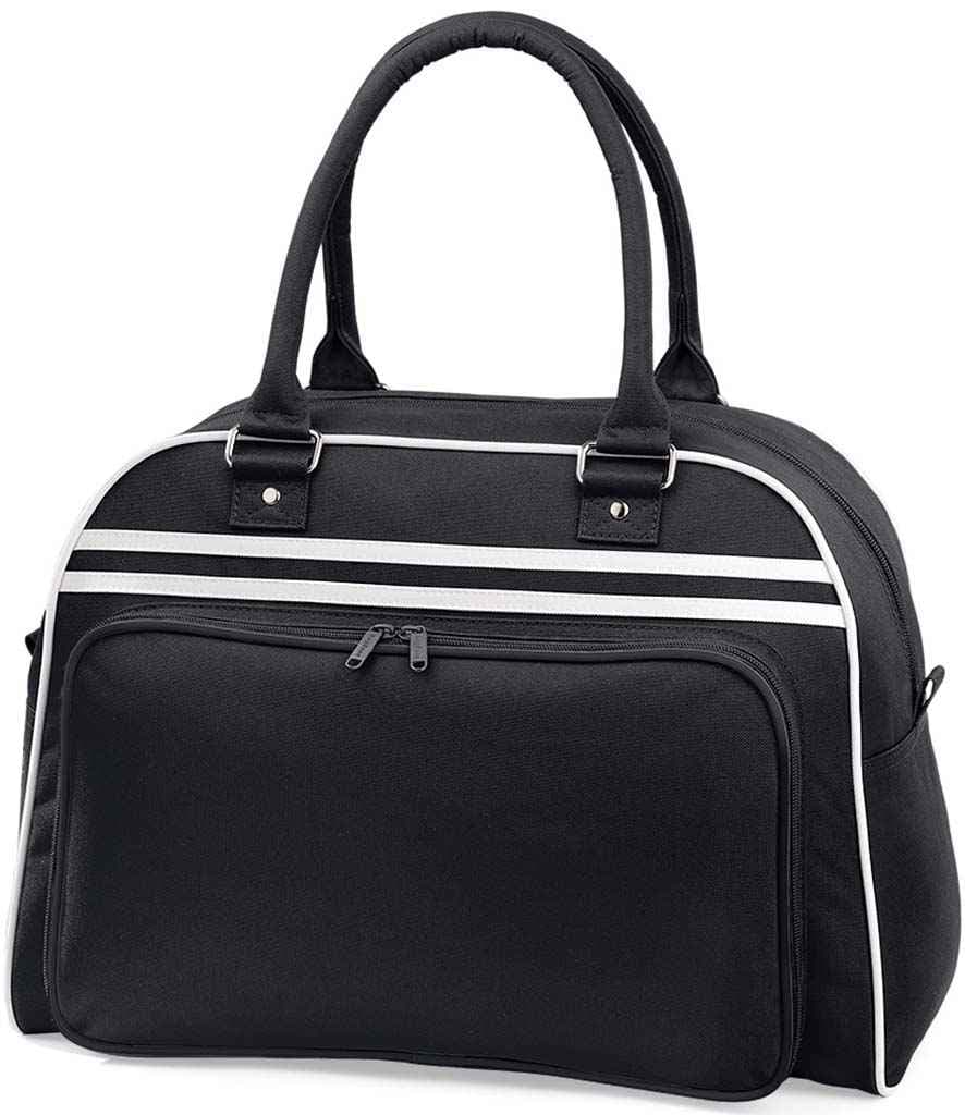 BagBase Retro Bowling Bag, Black/White, view 1 of 1