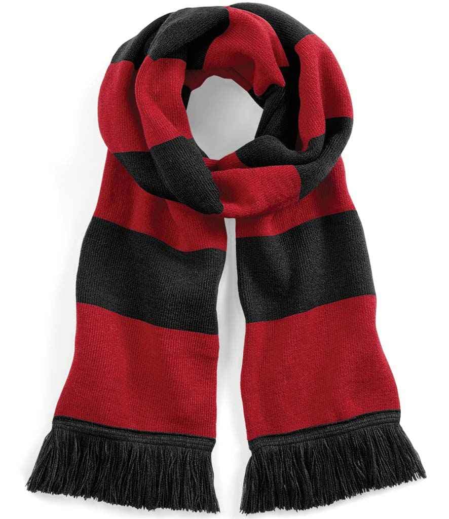 Beechfield Stadium Scarf, Black/Classic Red, view 1 of 1