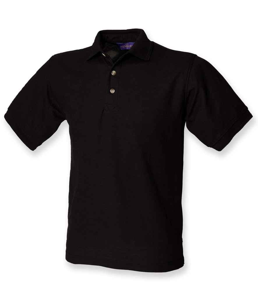 Henbury Ultimate Poly/Cotton Piqué Polo Shirt, Black, view 1 of 1