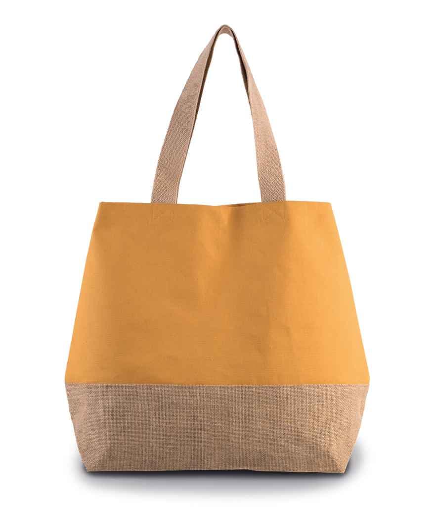 Kimood Canvas & Jute Shopper, Cumin Yellow/Natural, view 1 of 1
