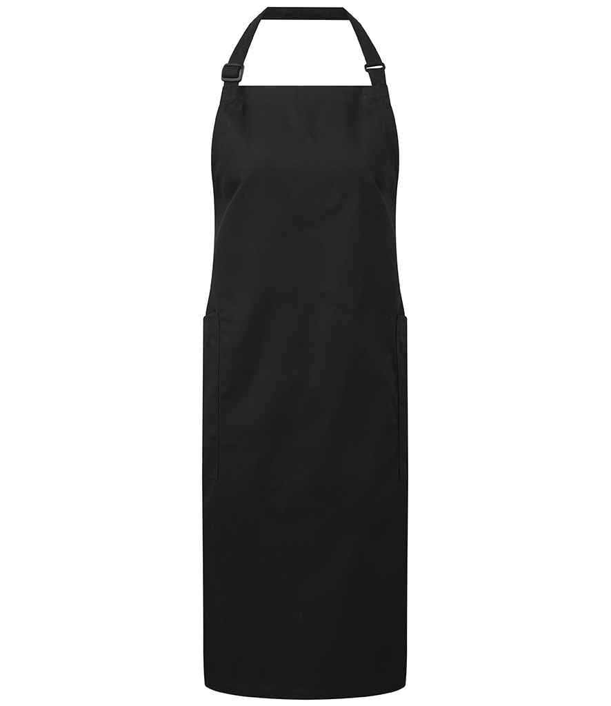 Premier Recycled Polyester and Fairtrade Organic Cotton Bib Apron, Black, view 1 of 1