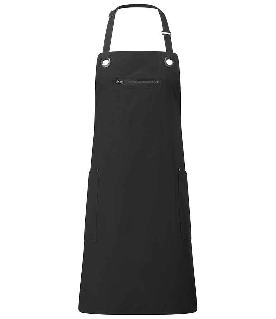 Premier Barley Contrast Stitch Bib Apron, Black/Charcoal, view 1 of 1