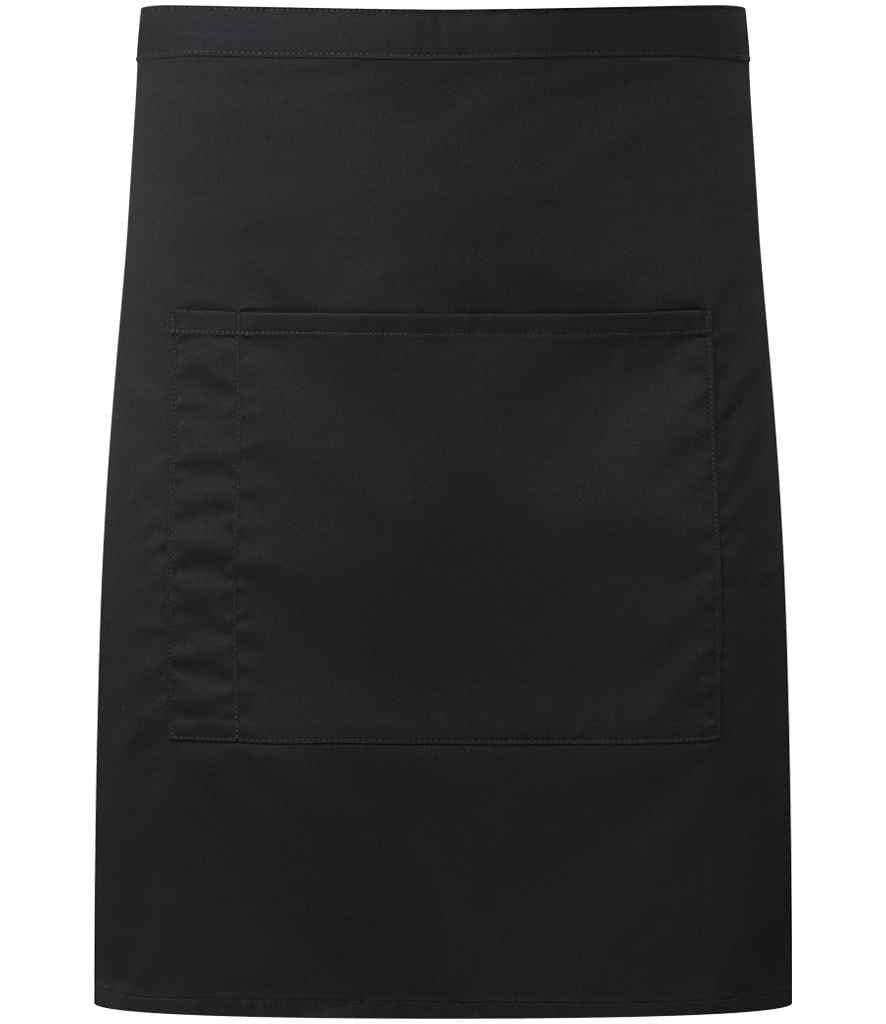 Premier 'Colours' Mid Length Apron with Pocket, Black, view 1 of 1