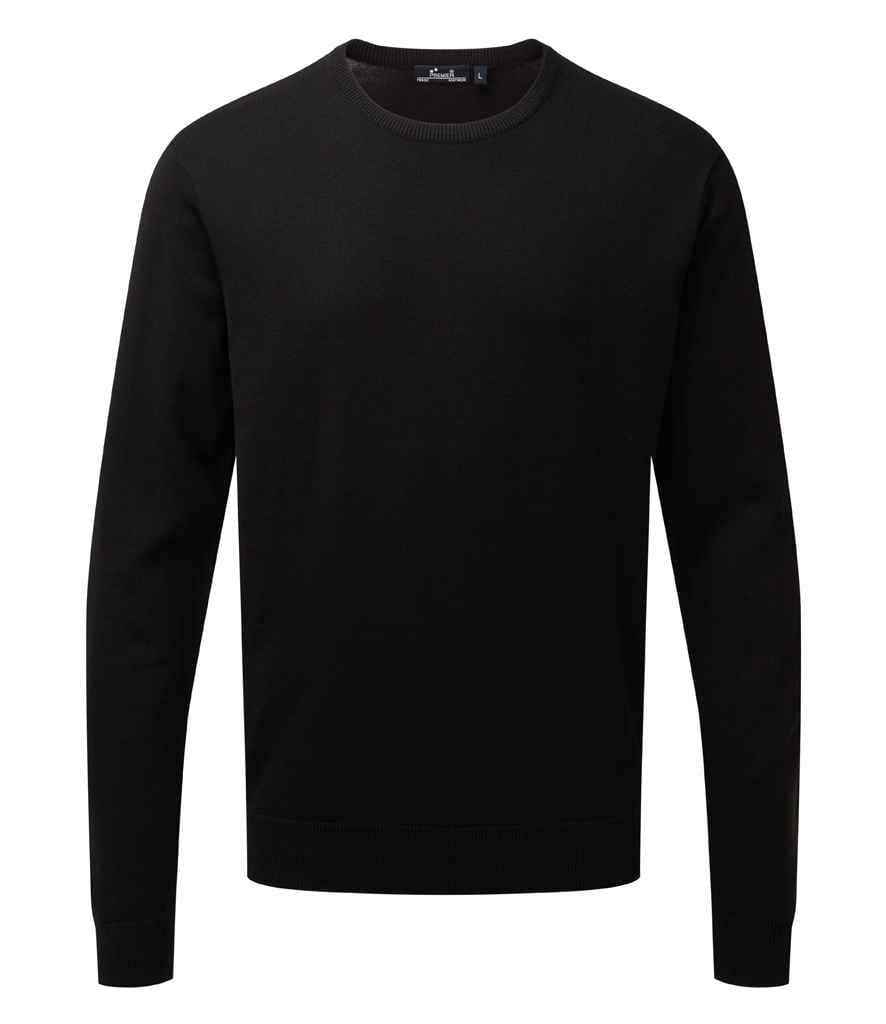 Premier Cotton Rich Crew Neck Sweater, Black, view 1 of 1