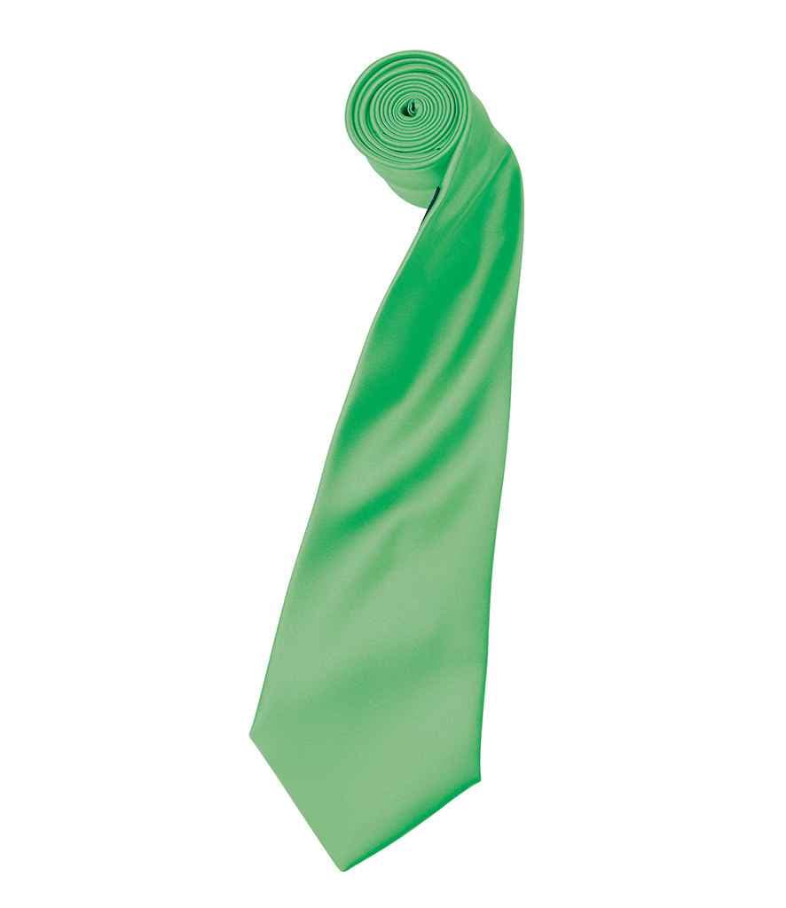 Premier 'Colours' Satin Tie, Apple Green, view 1 of 1