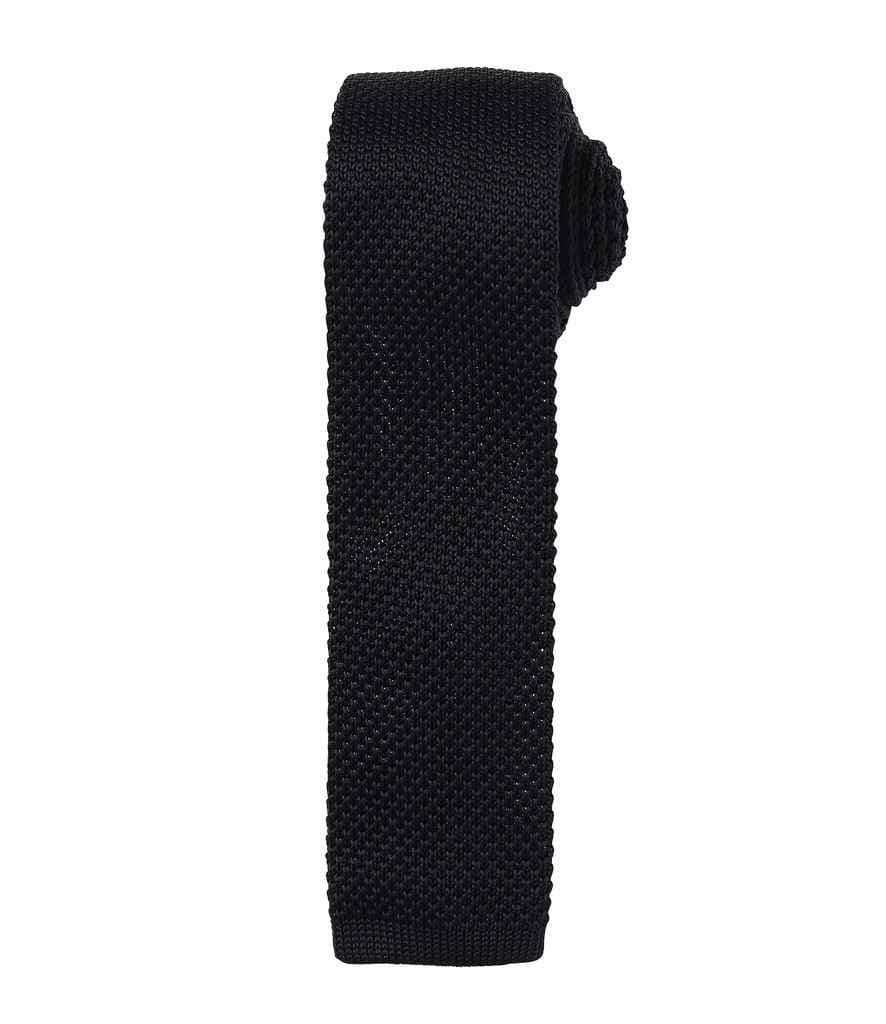 Premier Slim Knitted Tie, Black, view 1 of 1