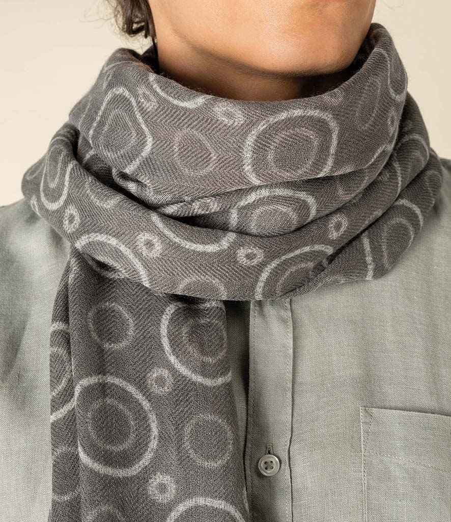 Spasso Circles Scarf, Grey Circles, view 1 of 1