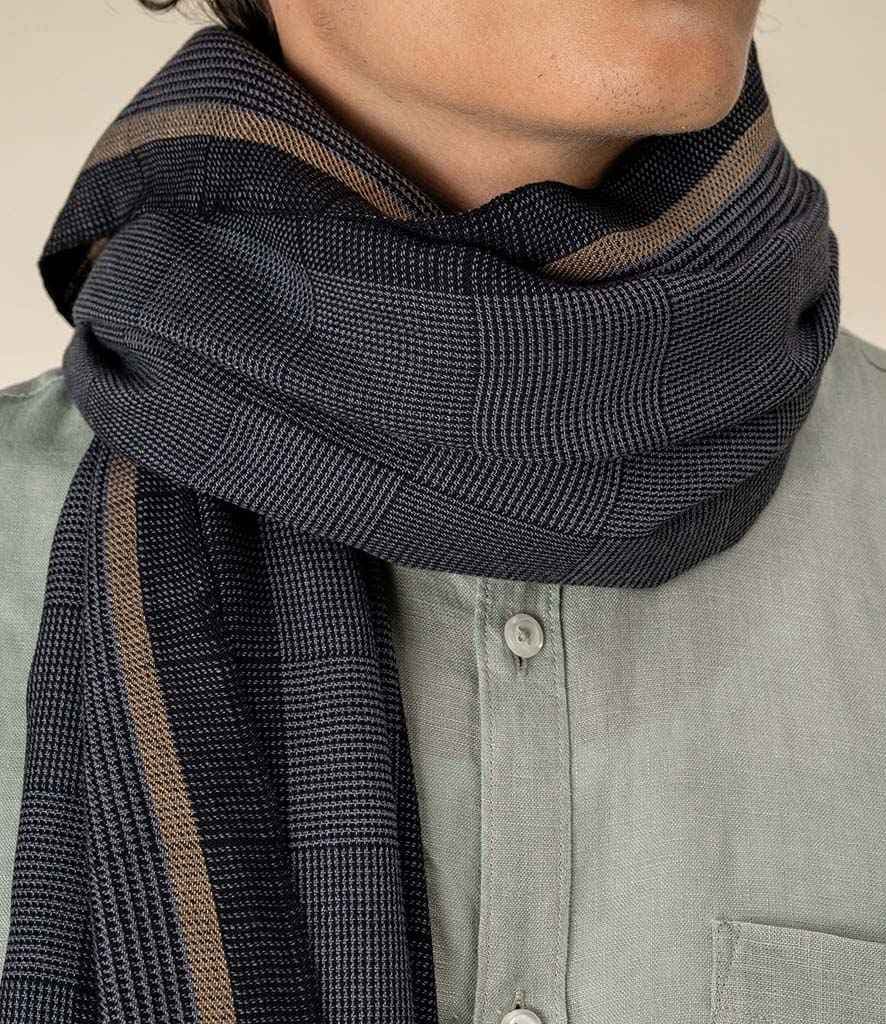 Spasso Grey Pixel Check Scarf, Grey Pixel Check, view 1 of 1