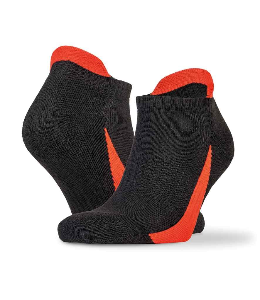 Spiro 3 Pack Sports Sneaker Socks, Black/Red, view 1 of 1