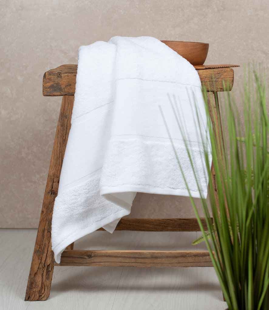 Towel City Organic Printable Border Guest Towel, White, view 1 of 1