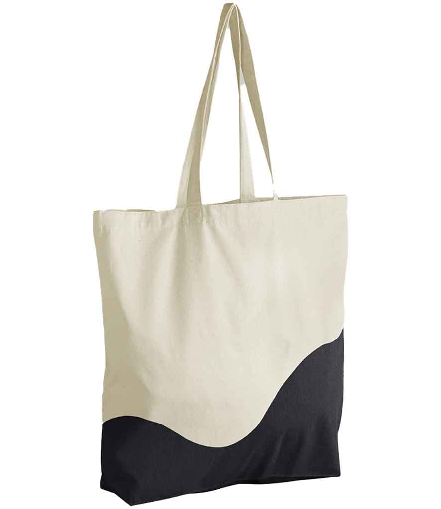 Westford Mill Organic Cotton Wave Print Maxi Tote Bag, Natural/Black, view 1 of 1