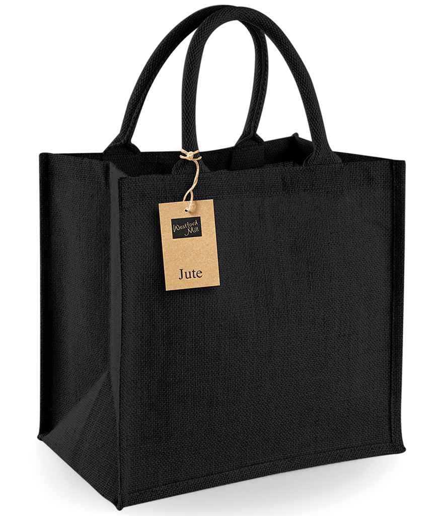 Westford Mill Jute Midi Tote Bag, Black/Black, view 1 of 1