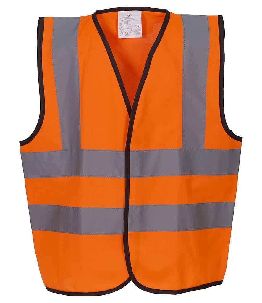 Yoko Kids Hi-Vis Two Band and Braces Waistcoat (Kids), Orange, view 1 of 1
